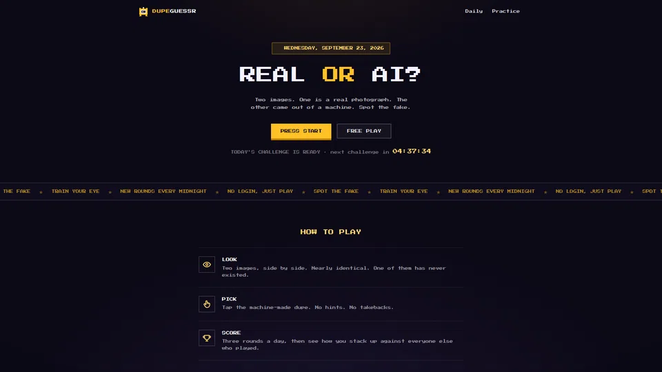 Homepage snapshot at launch
