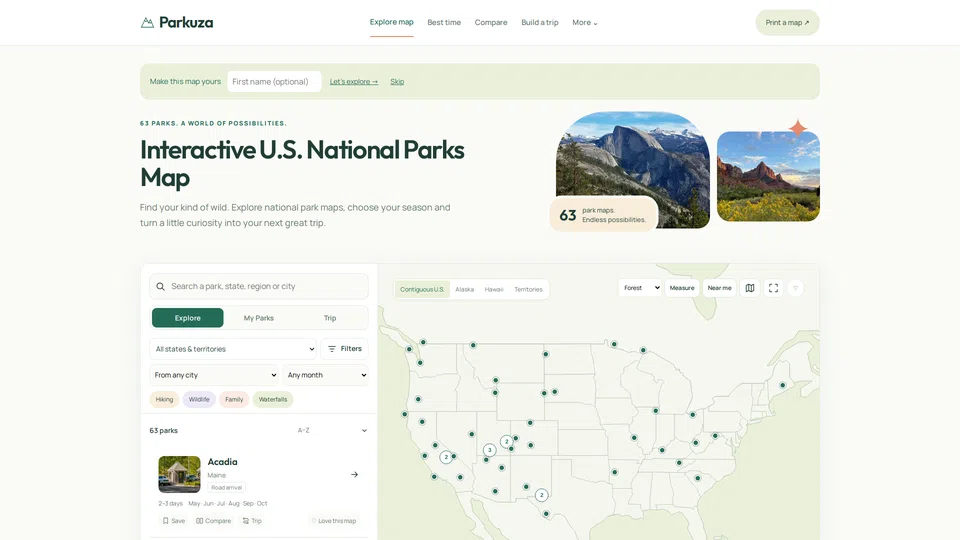 Homepage snapshot at launch