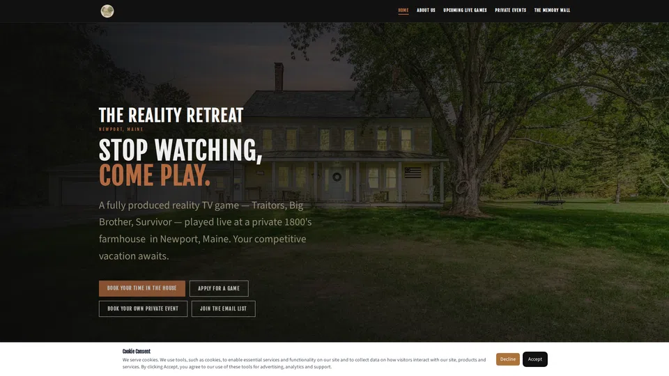 Homepage snapshot at launch