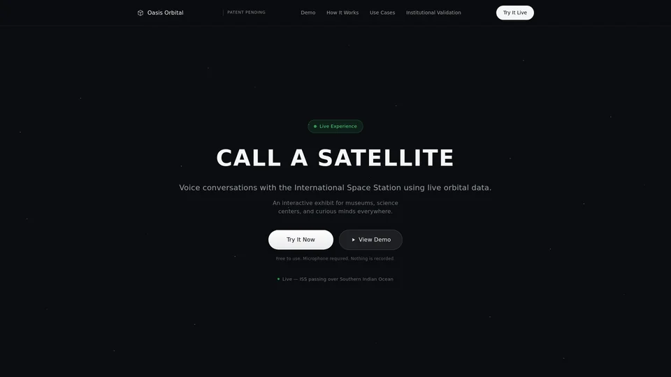 Homepage snapshot at launch