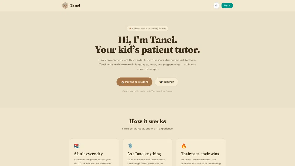 Homepage snapshot at launch