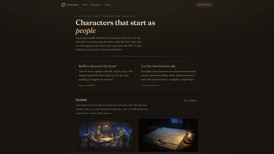 Homepage snapshot at launch