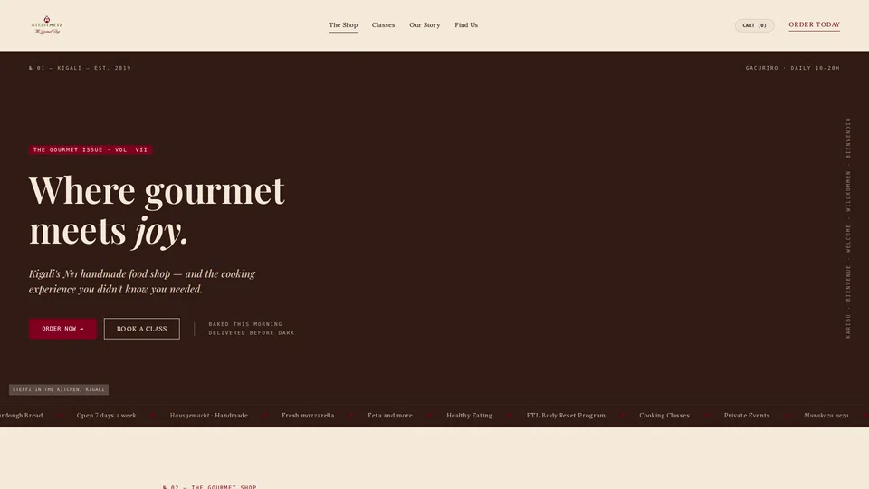 Homepage snapshot at launch