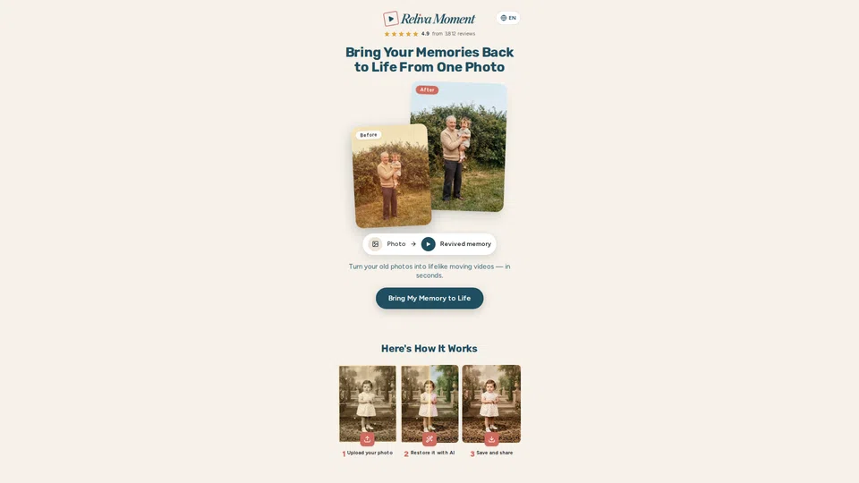 Homepage snapshot at launch