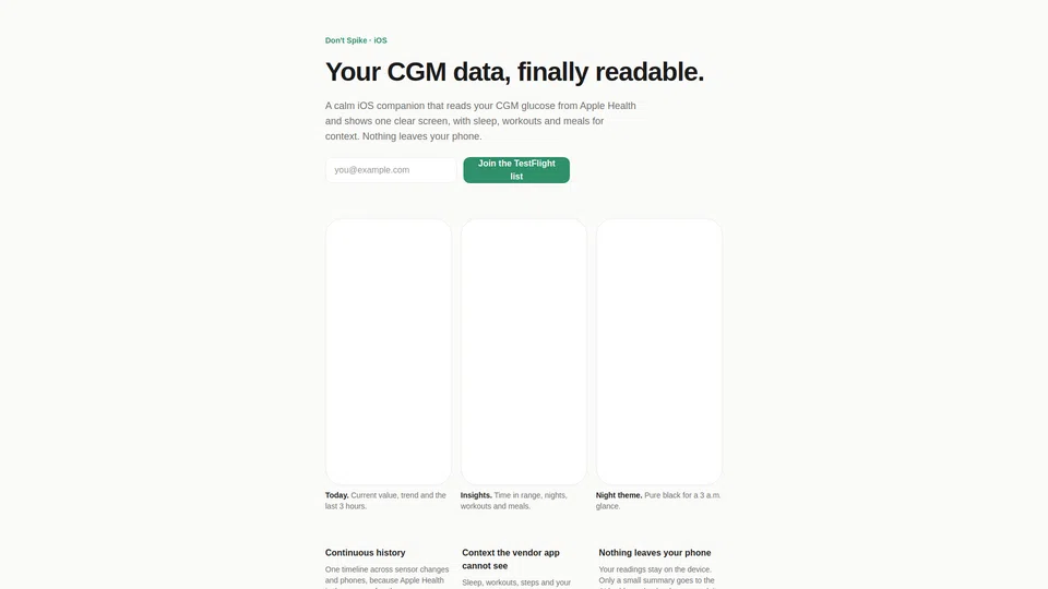 Homepage snapshot at launch