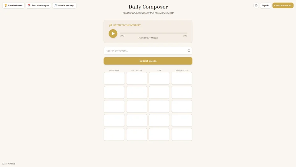 Homepage snapshot at launch