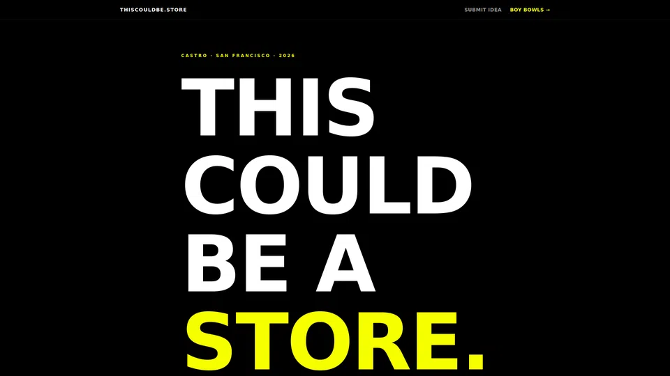 Homepage snapshot at launch