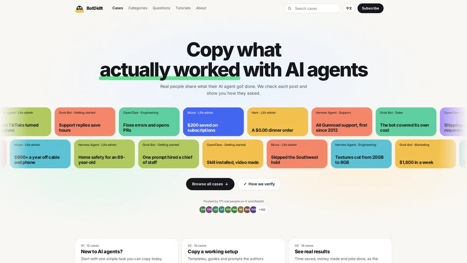 Homepage snapshot at launch