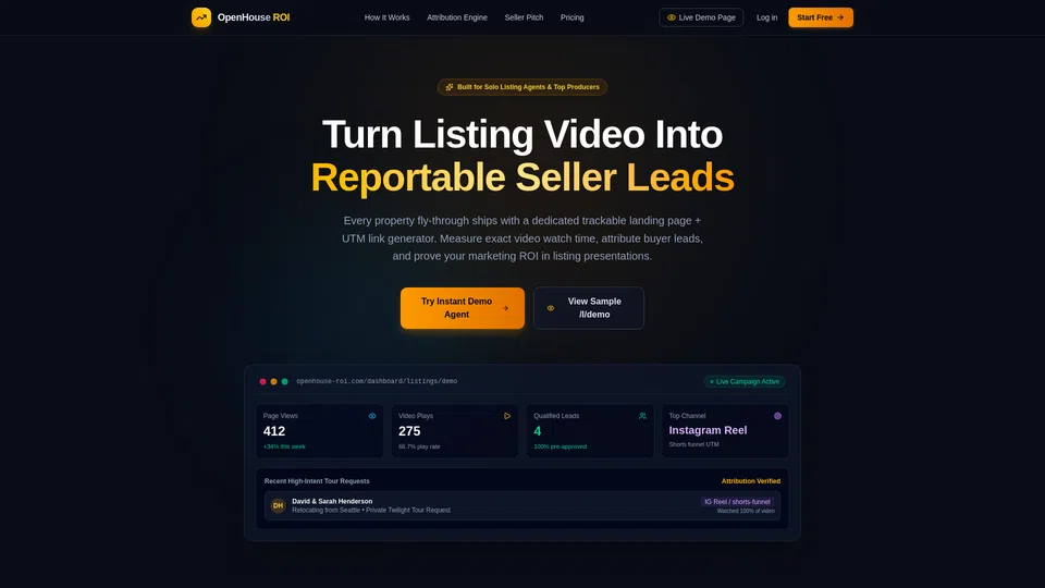 Homepage snapshot at launch