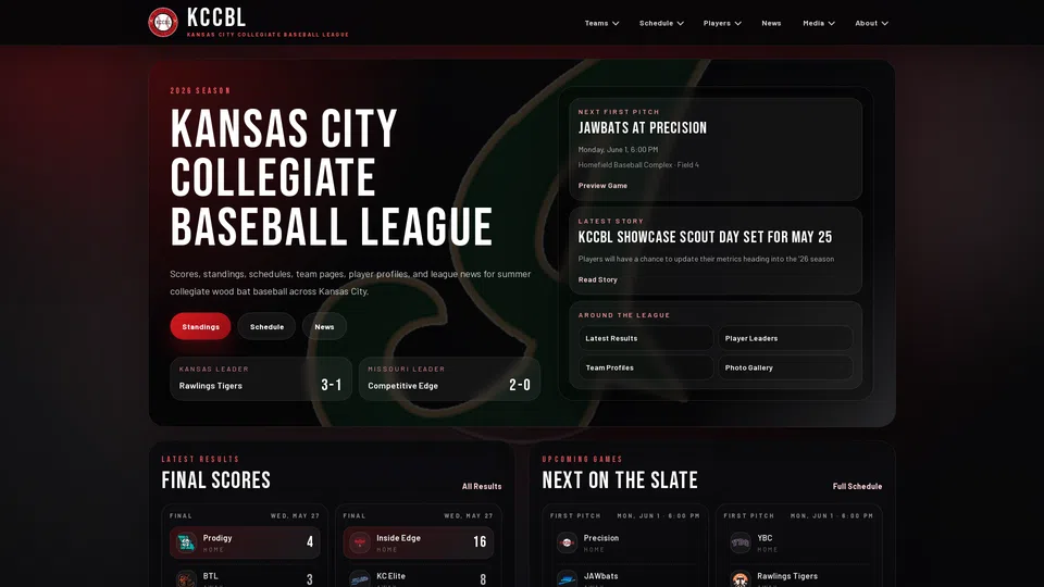 Homepage snapshot at launch