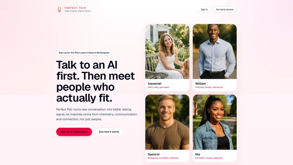 Homepage snapshot at launch