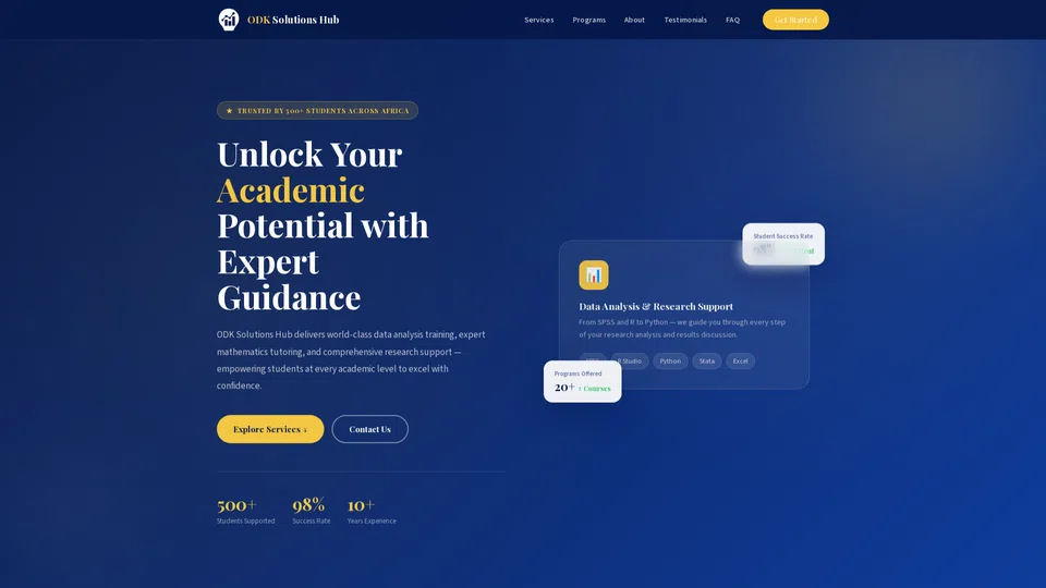 Homepage snapshot at launch