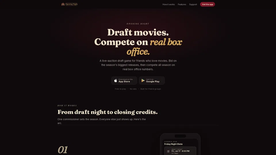 Homepage snapshot at launch