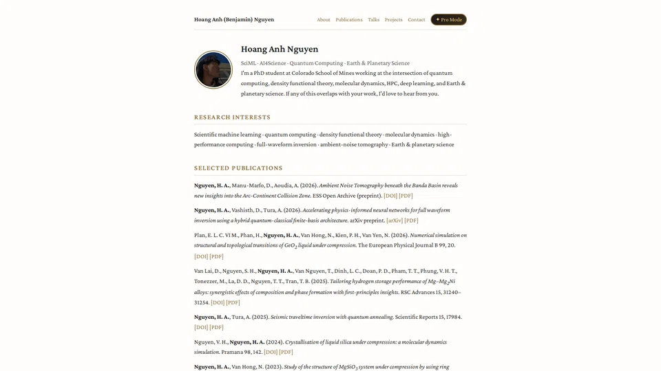 Homepage snapshot at launch