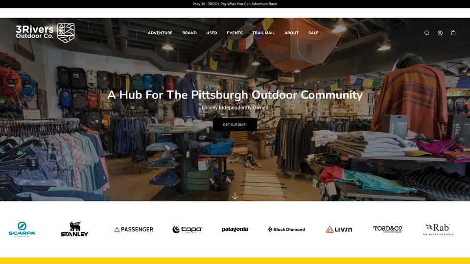 Homepage snapshot at launch