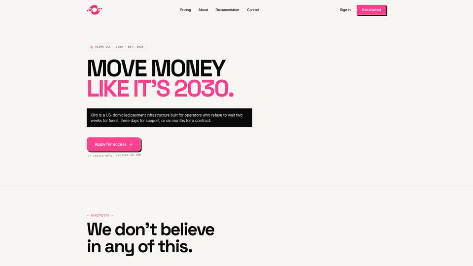 Homepage snapshot at launch