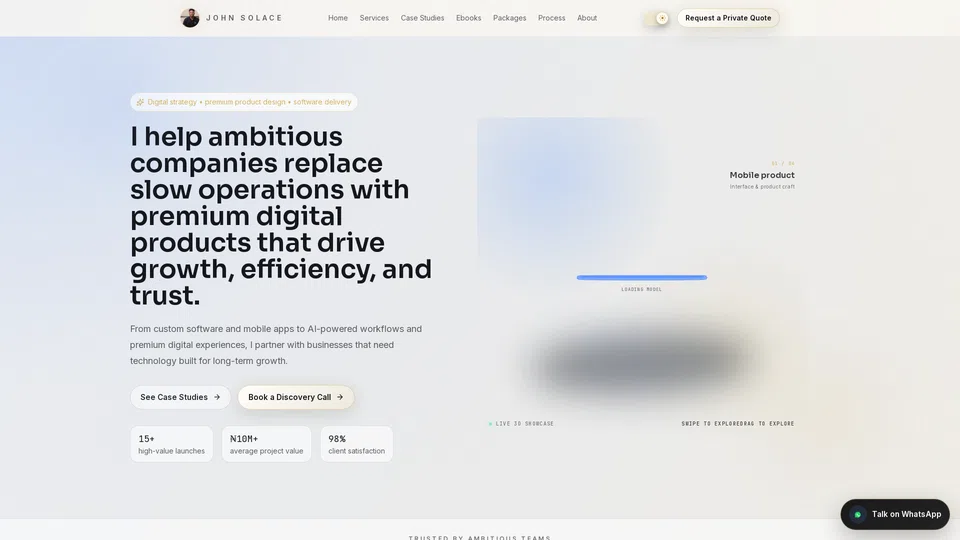 Homepage snapshot at launch