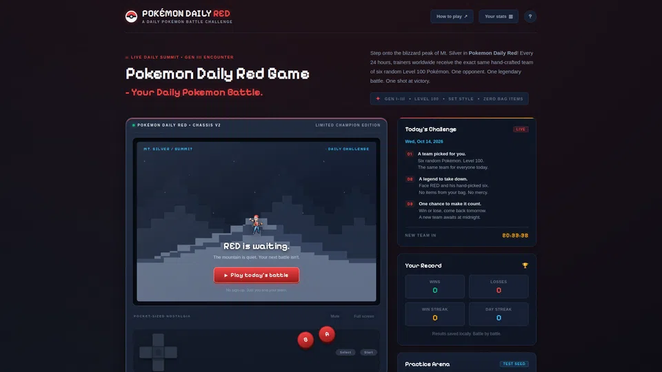 Homepage snapshot at launch