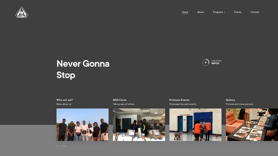Homepage snapshot at launch