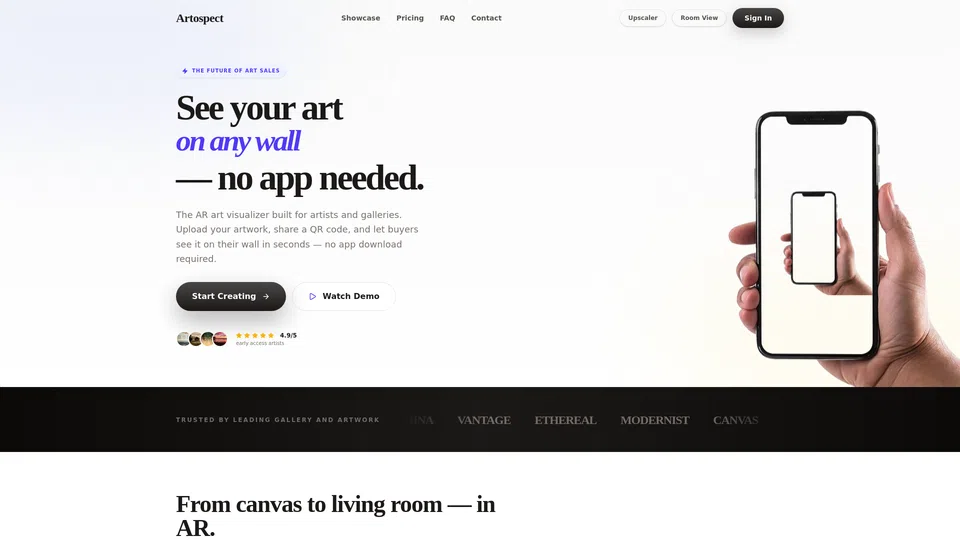 Homepage snapshot at launch