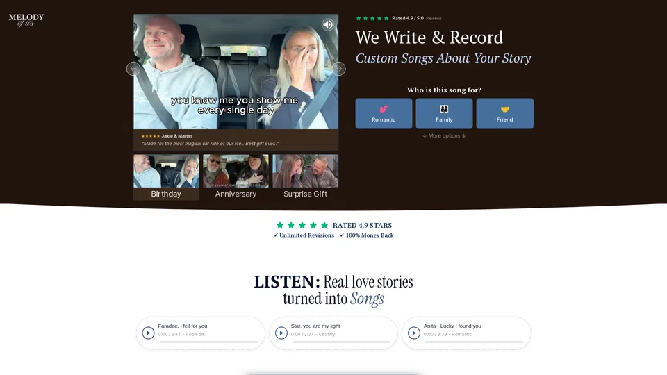 Homepage snapshot at launch