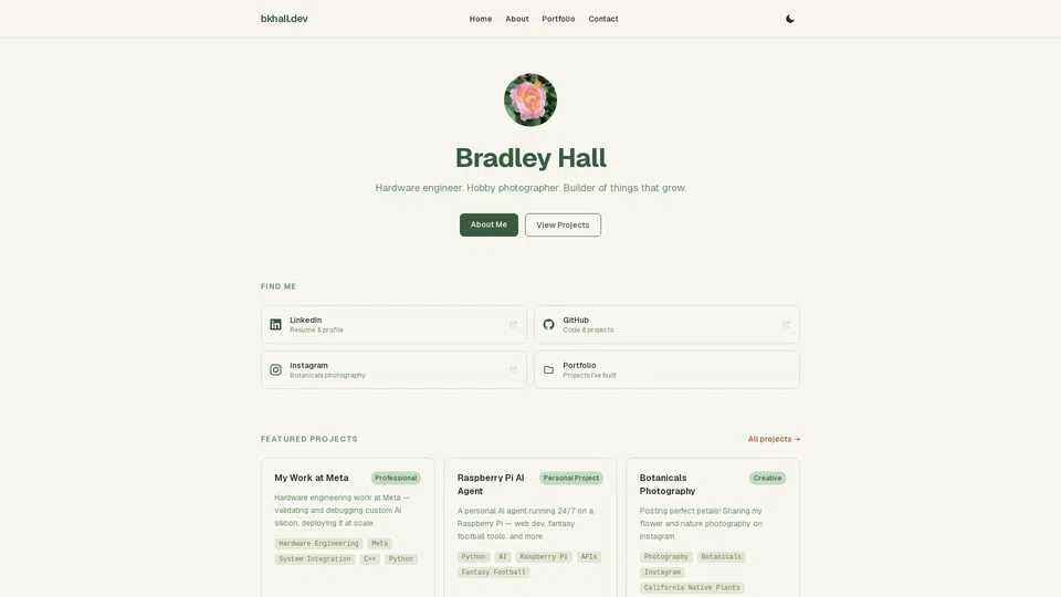 Homepage snapshot at launch