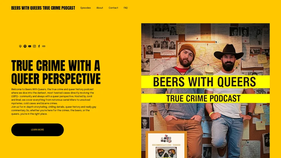 Homepage snapshot at launch