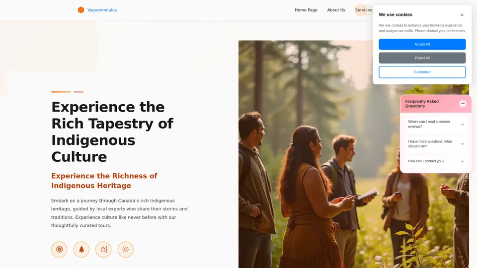 Homepage snapshot at launch