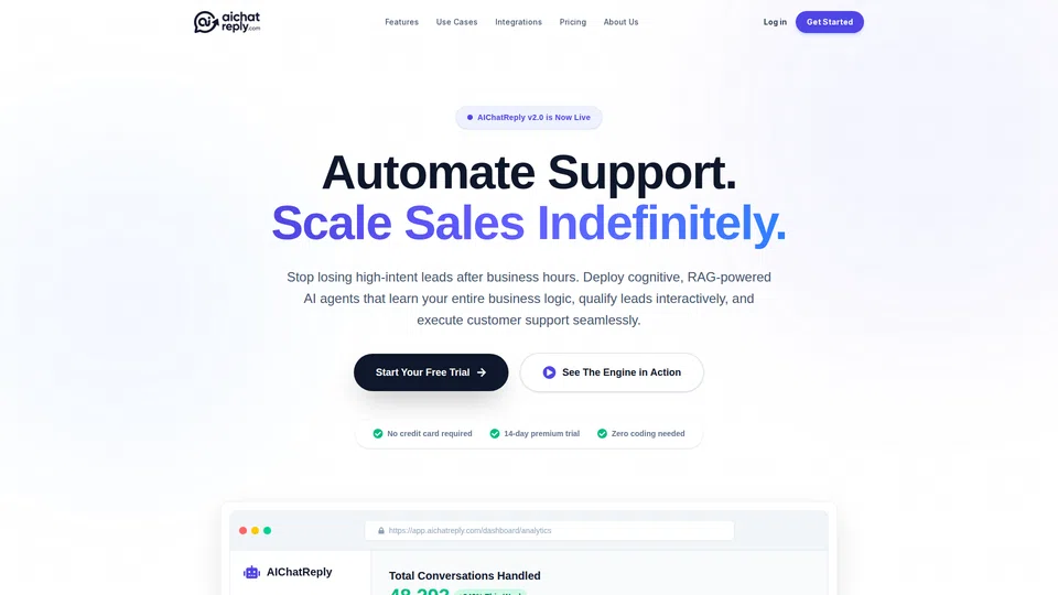 Homepage snapshot at launch