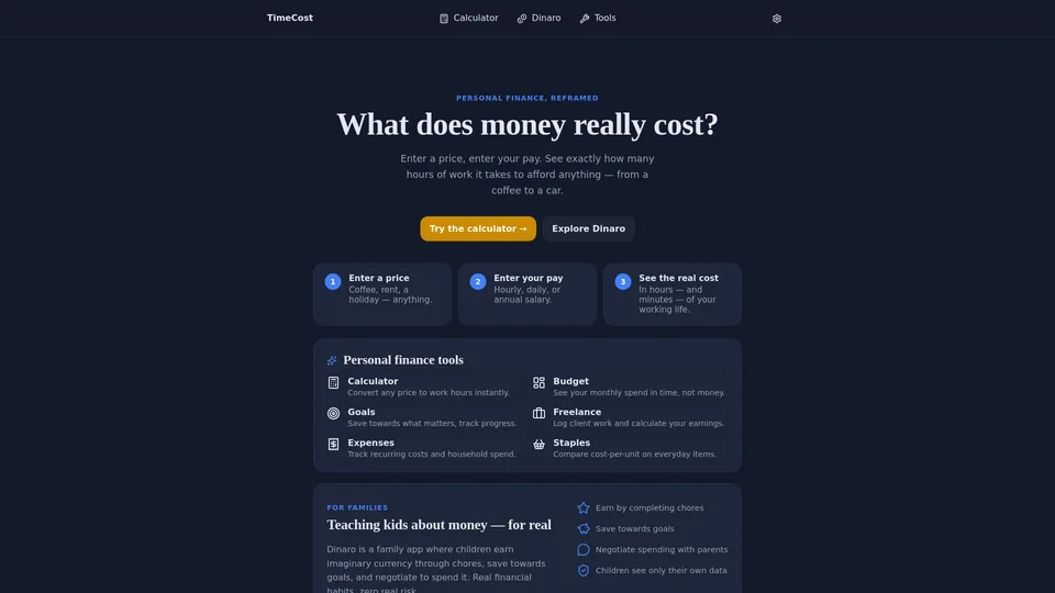 Homepage snapshot at launch