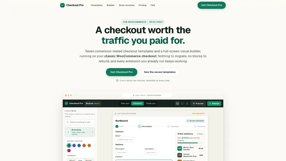 Homepage snapshot at launch