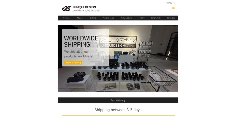 Homepage snapshot at launch