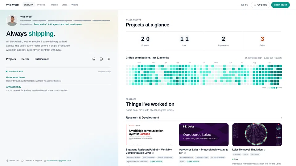 Homepage snapshot at launch