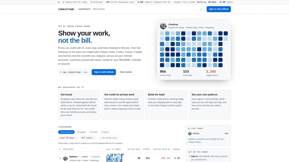 Homepage snapshot at launch