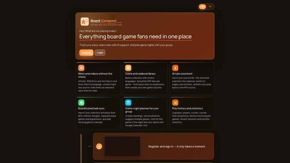 Homepage snapshot at launch