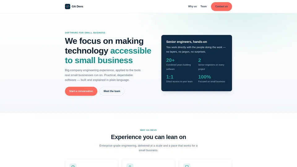 Homepage snapshot at launch