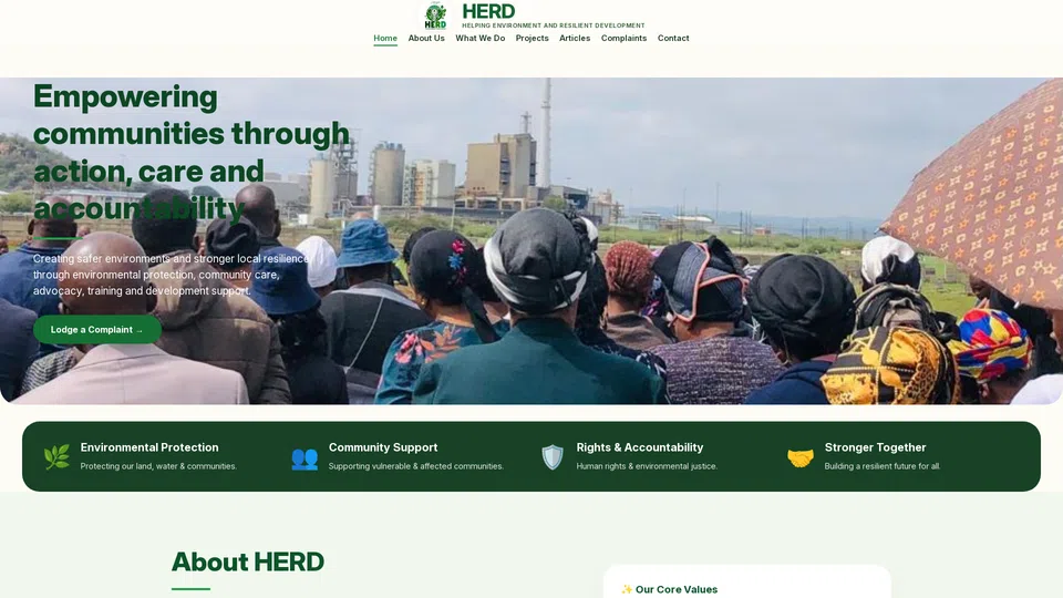 Homepage snapshot at launch