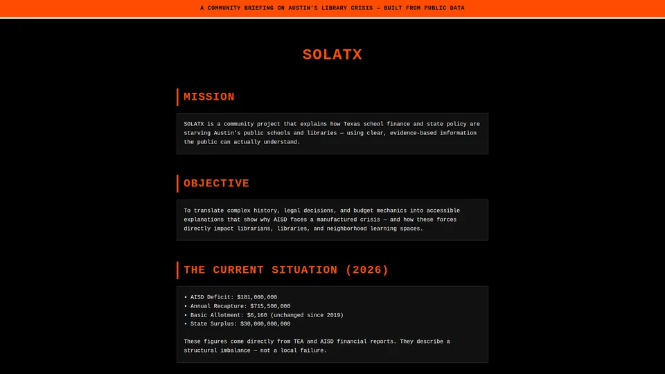 Homepage snapshot at launch