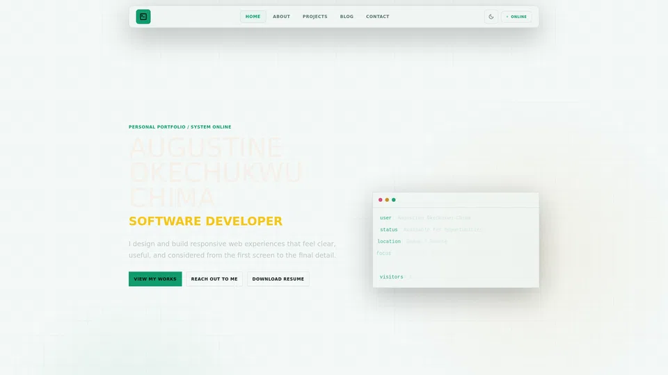 Homepage snapshot at launch