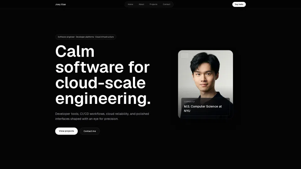 Homepage snapshot at launch