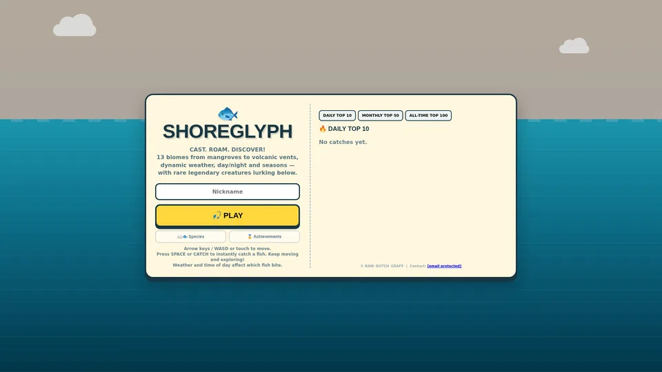 Homepage snapshot at launch