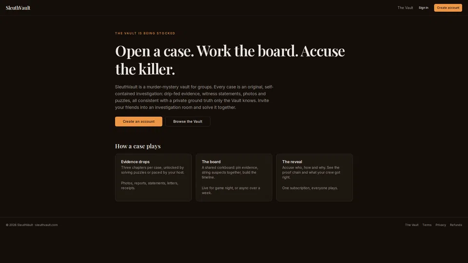 Homepage snapshot at launch