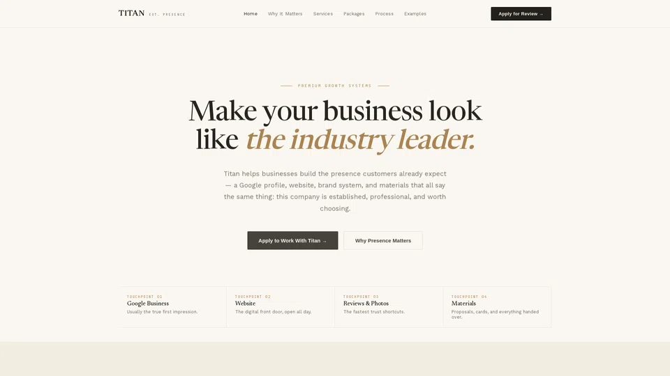 Homepage snapshot at launch