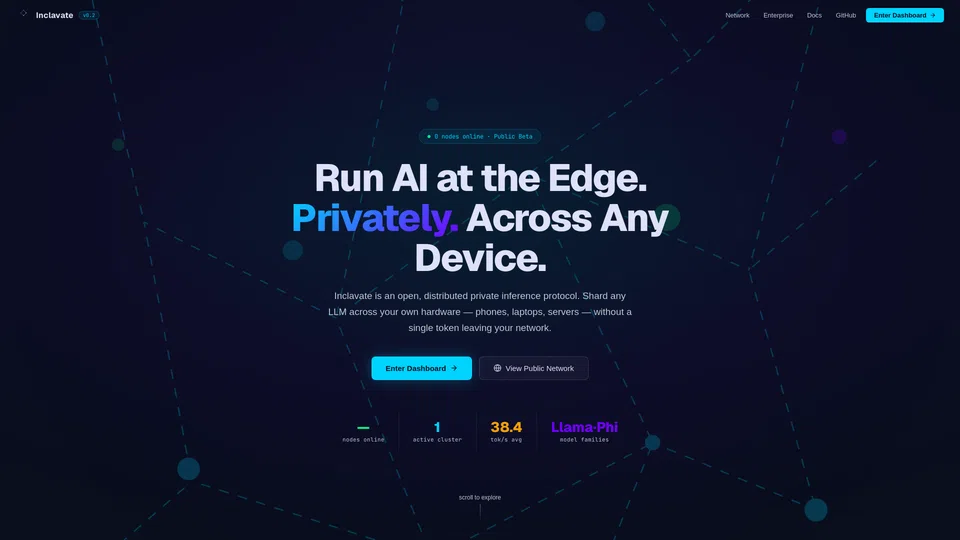 Homepage snapshot at launch