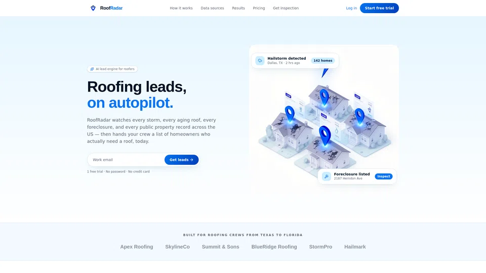 Homepage snapshot at launch