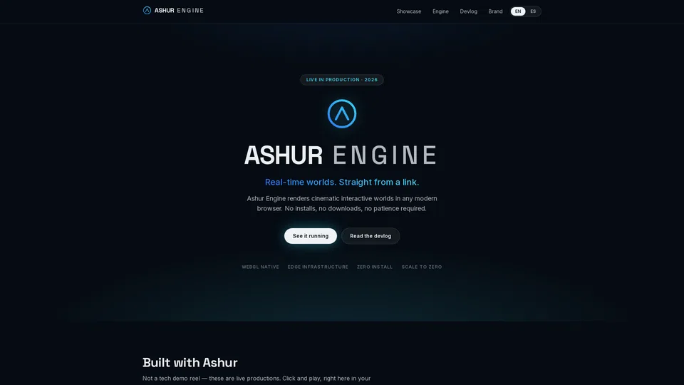 Homepage snapshot at launch