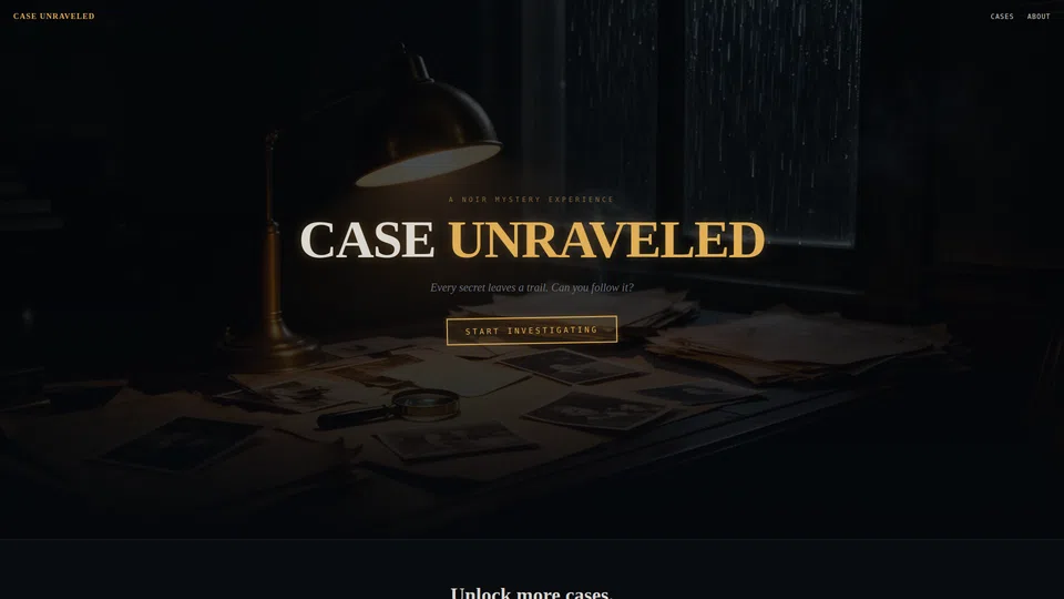 Homepage snapshot at launch