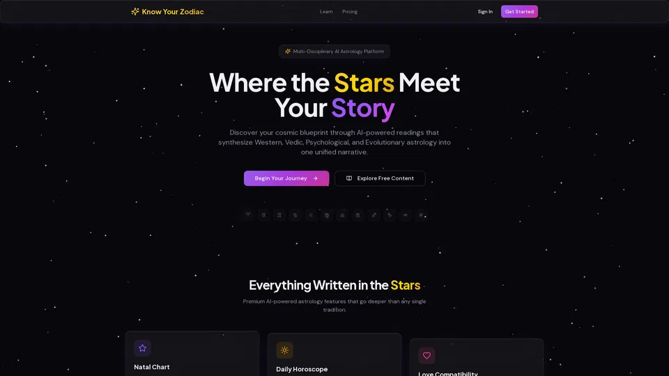 Homepage snapshot at launch