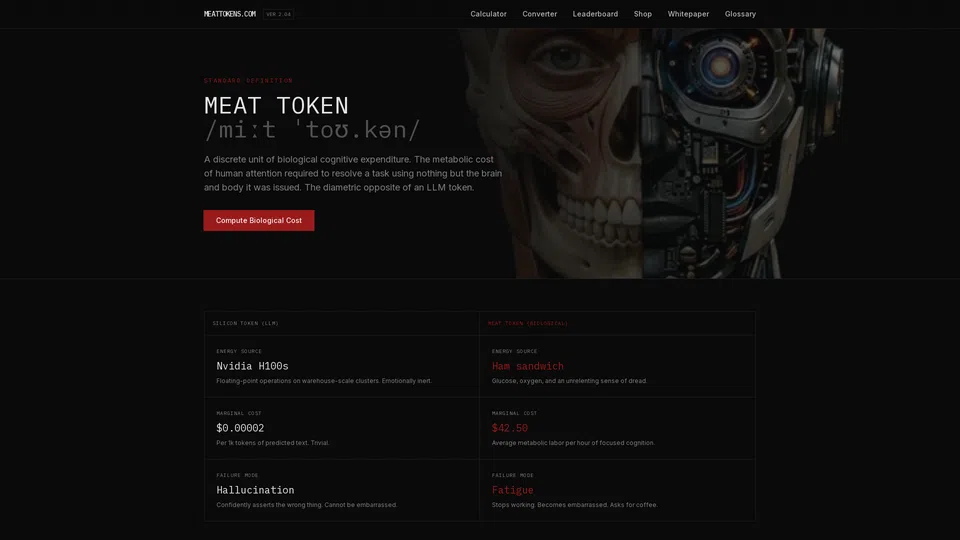 Homepage snapshot at launch