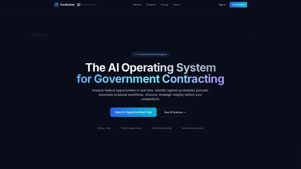 Homepage snapshot at launch